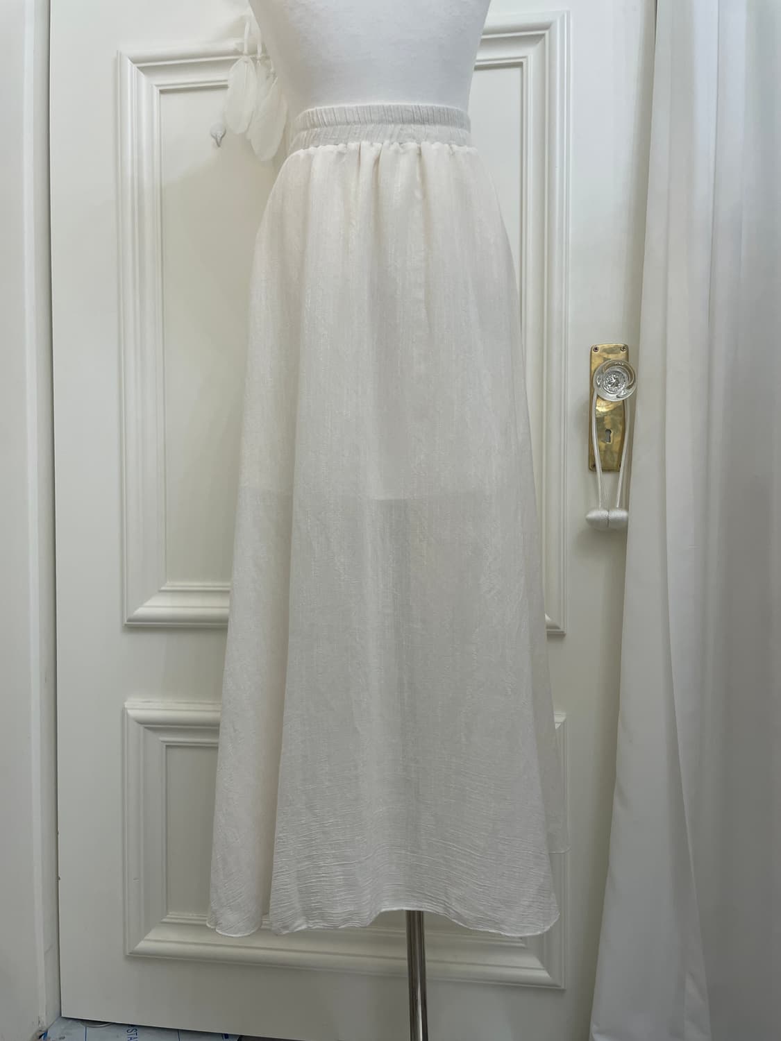 ivory basic summer banding long skirt 상품이미지4
