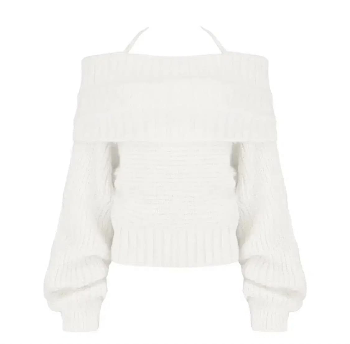 클리시어 팔레트 오프숄더 니트 화이트 아이보리 상품이미지1