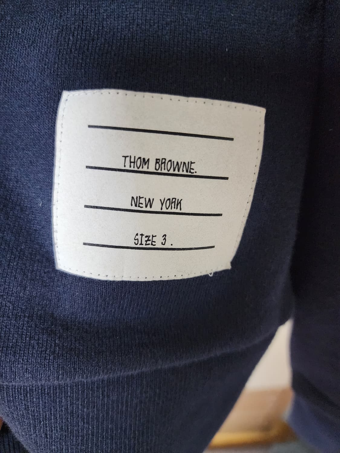 [3]톰브라운 사선완장 코튼 가디건 네이비 상품이미지6