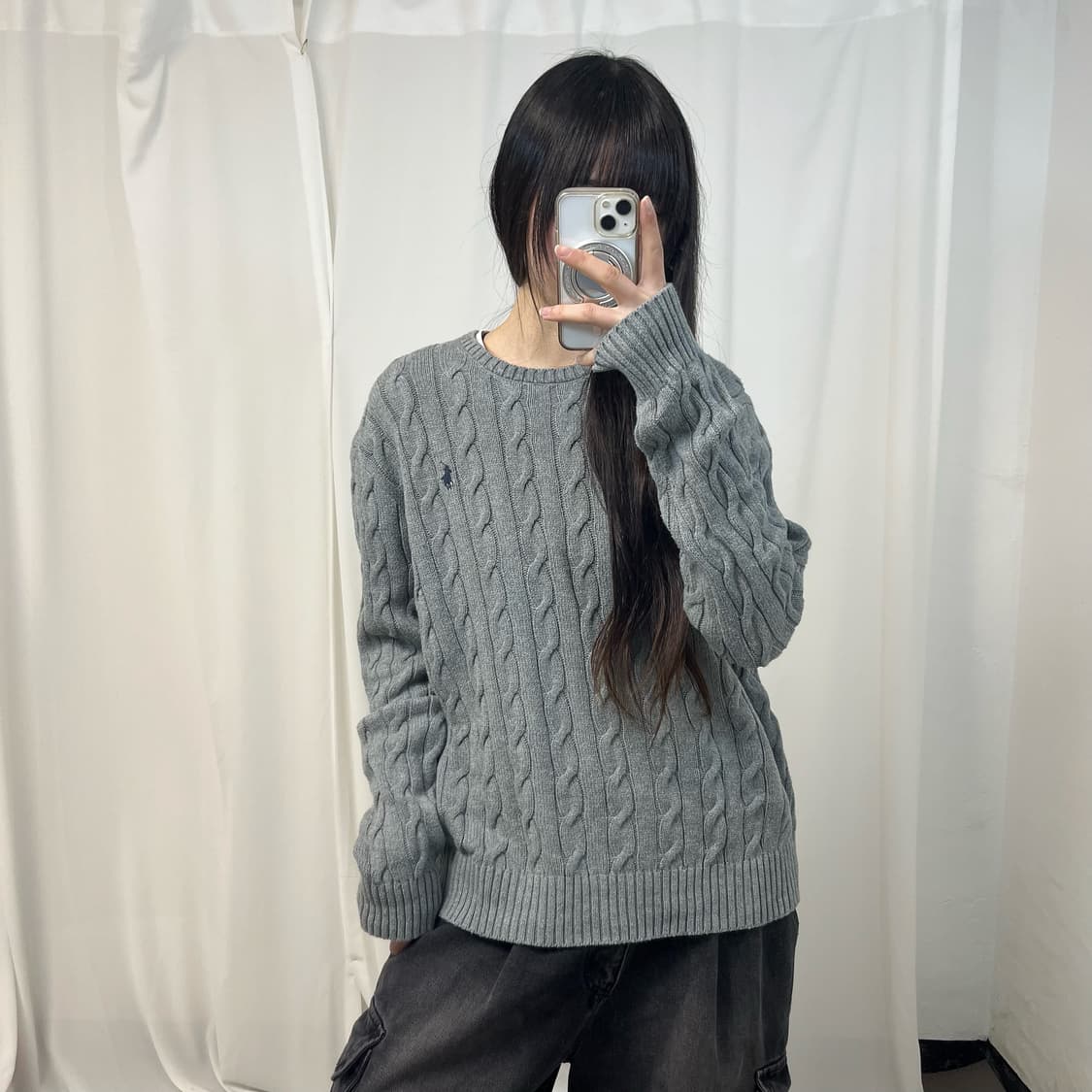 Polo Ralph Lauren grey cable knit 상품이미지1