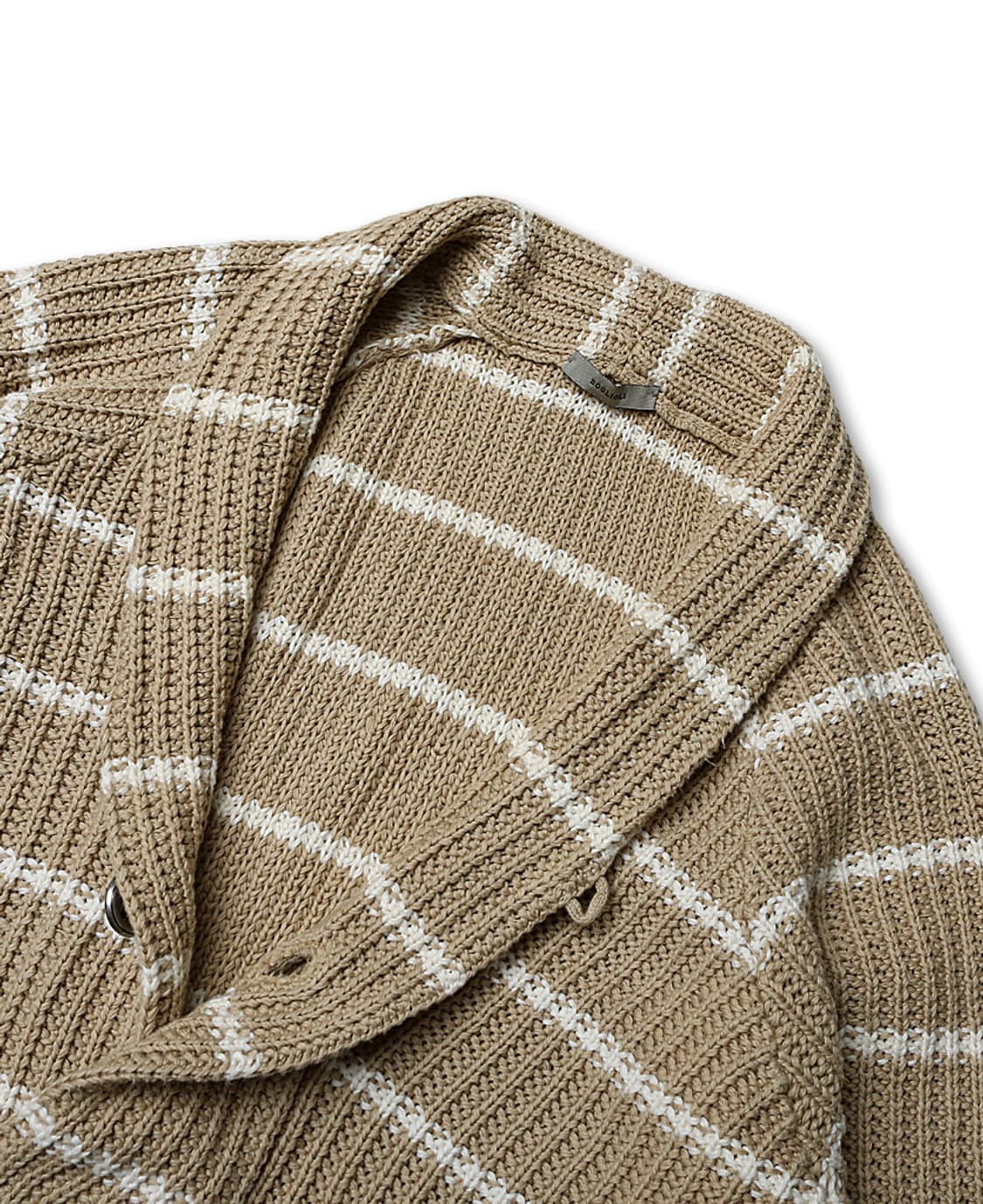 볼리올리 [Boglioli] 베이지 스트라이프 코튼 댄디 니트 가디건 상품이미지2