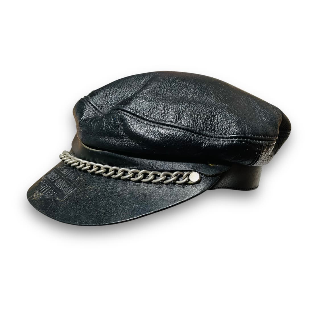 할리데이비슨 90s 가죽 바이커 체인 마도로스캡 상품이미지4