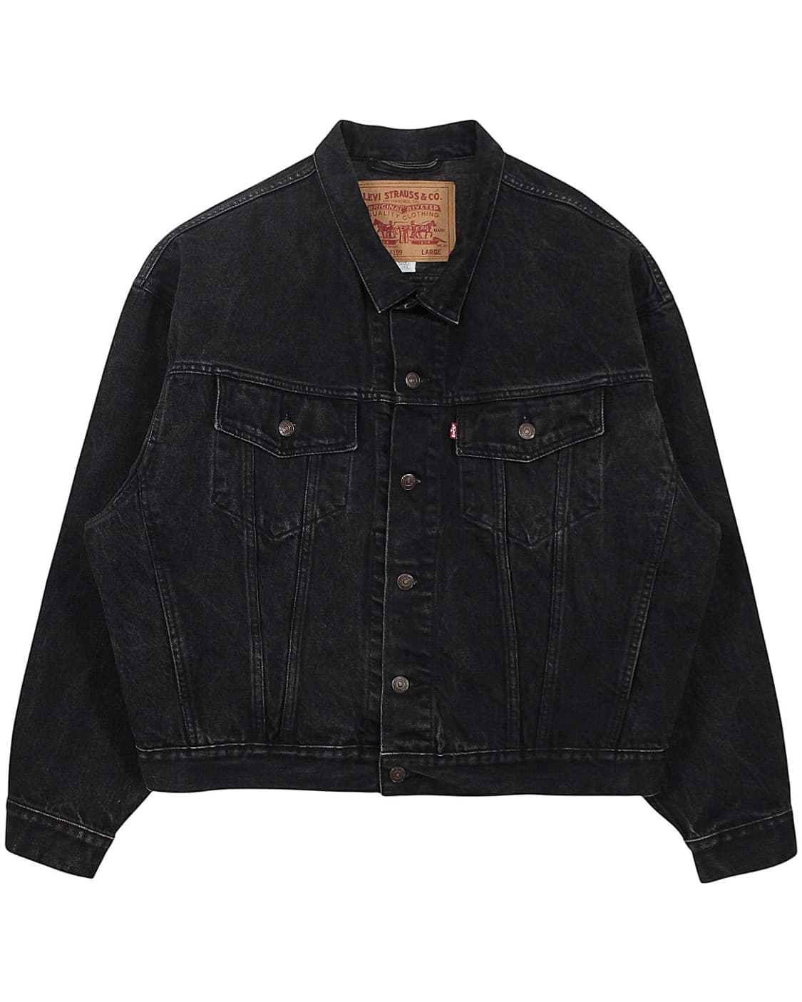 1990s 리바이스 70598-4159 블랙 데님 자켓 빅패치 빈티지 상품이미지1