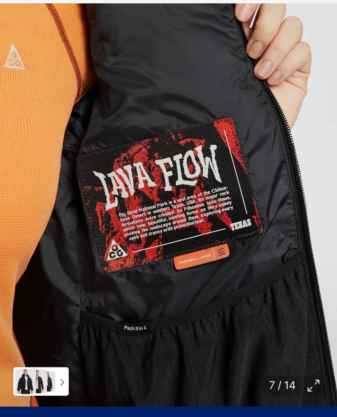 나이키 ACG 라바 플로우 여성 패딩 M 블랙 상품이미지3