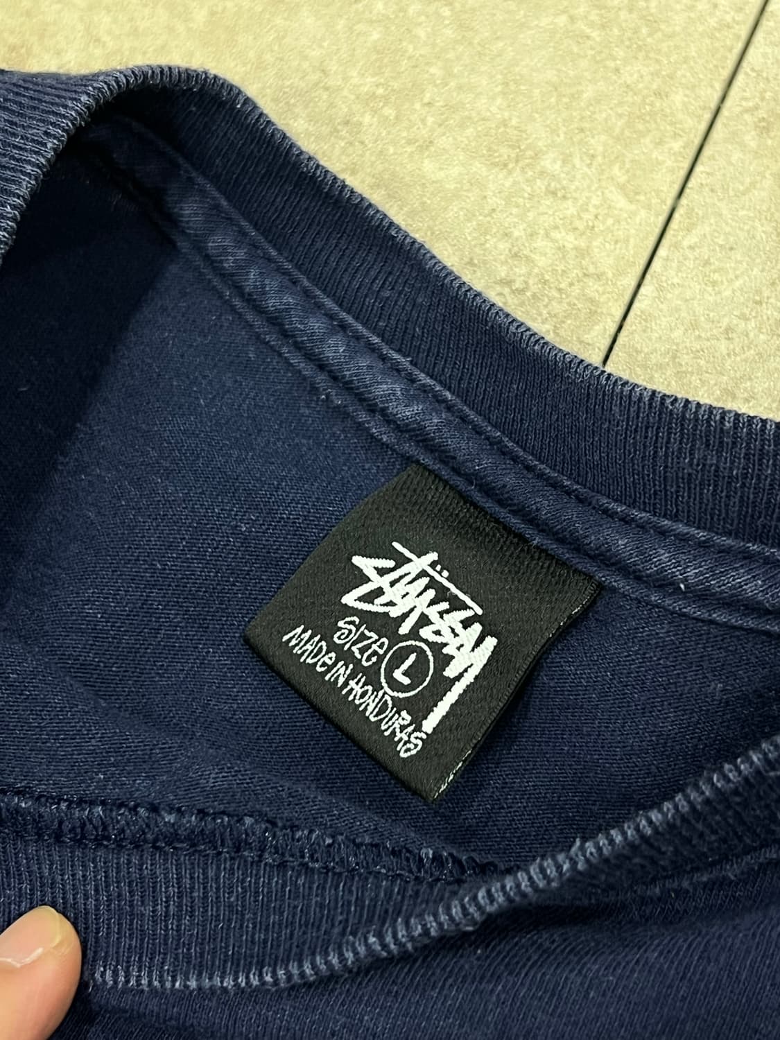 스투시 LB 크라운 반팔 티셔츠 네이비 상품이미지4