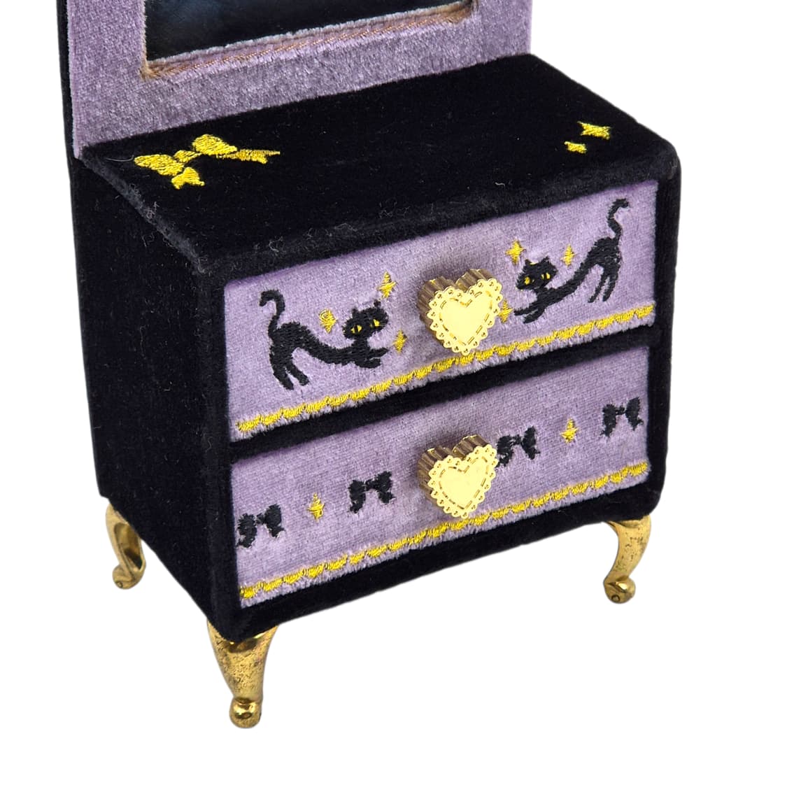 00s 레트로 스위머 벨벳 고양이 거울 서랍 상품이미지2