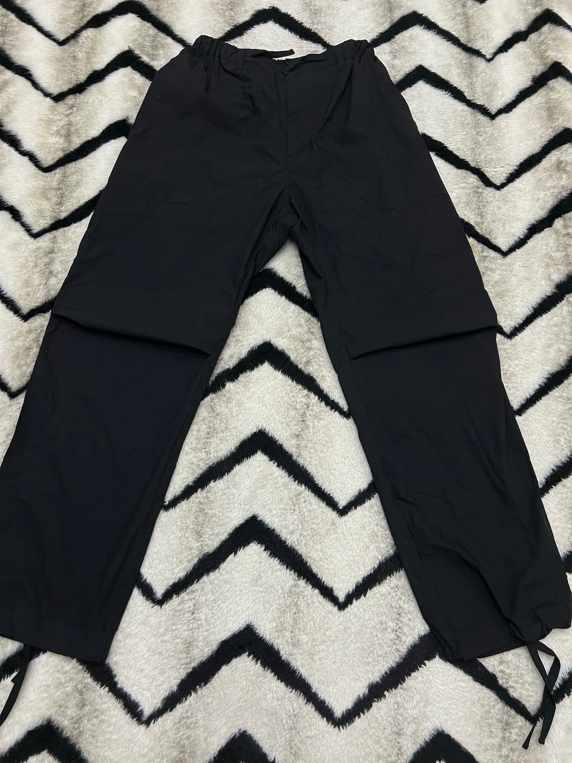 [L]유니폼브릿지 밴딩 우븐 트레이닝 팬츠/블랙 상품이미지1