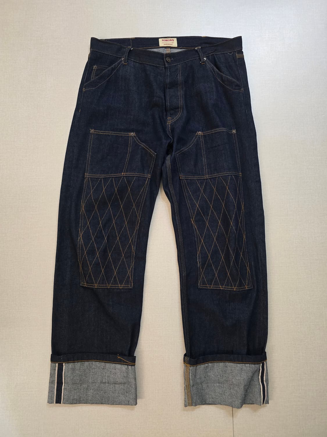 시몬스 더블니 다이아몬드스티치 생지데님 상품이미지1