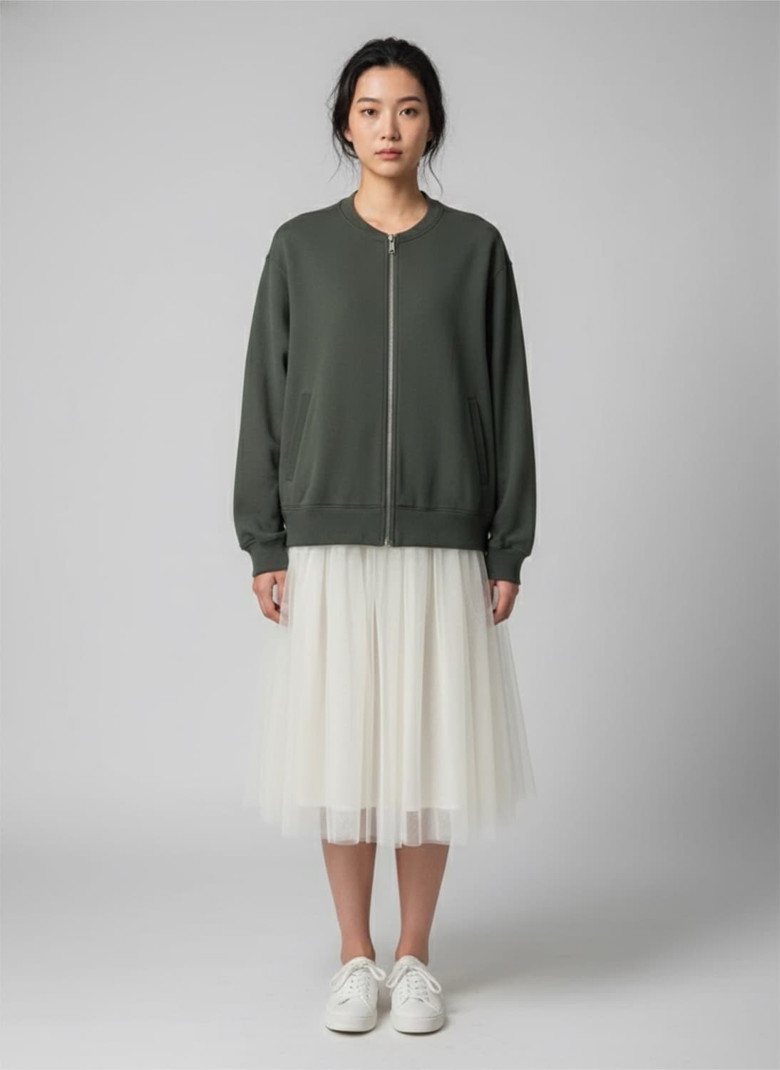 ( 레어) 수언더커버 18ss 카키 자켓 도킹나일론 스커트 상품이미지1