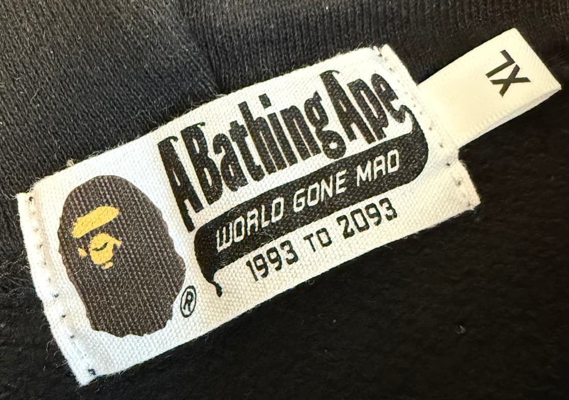 베이프(BAPE) 칼리지 로고 후드집업 블랙 XL 상품이미지3