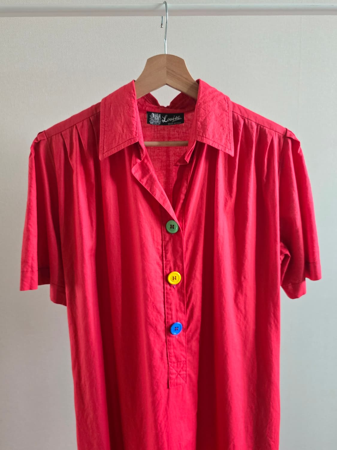 유럽 vintage 비비드 컬러버튼 셔츠 원피스 made in italy 상품이미지2