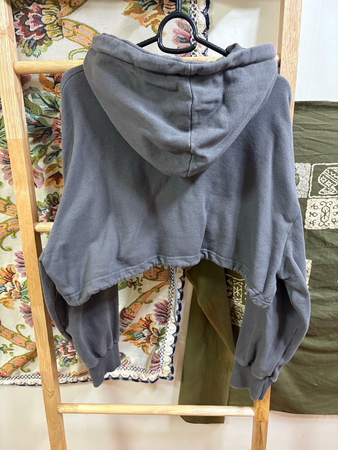 y2k 애쉬그레이 크롭 후드티  상품이미지3