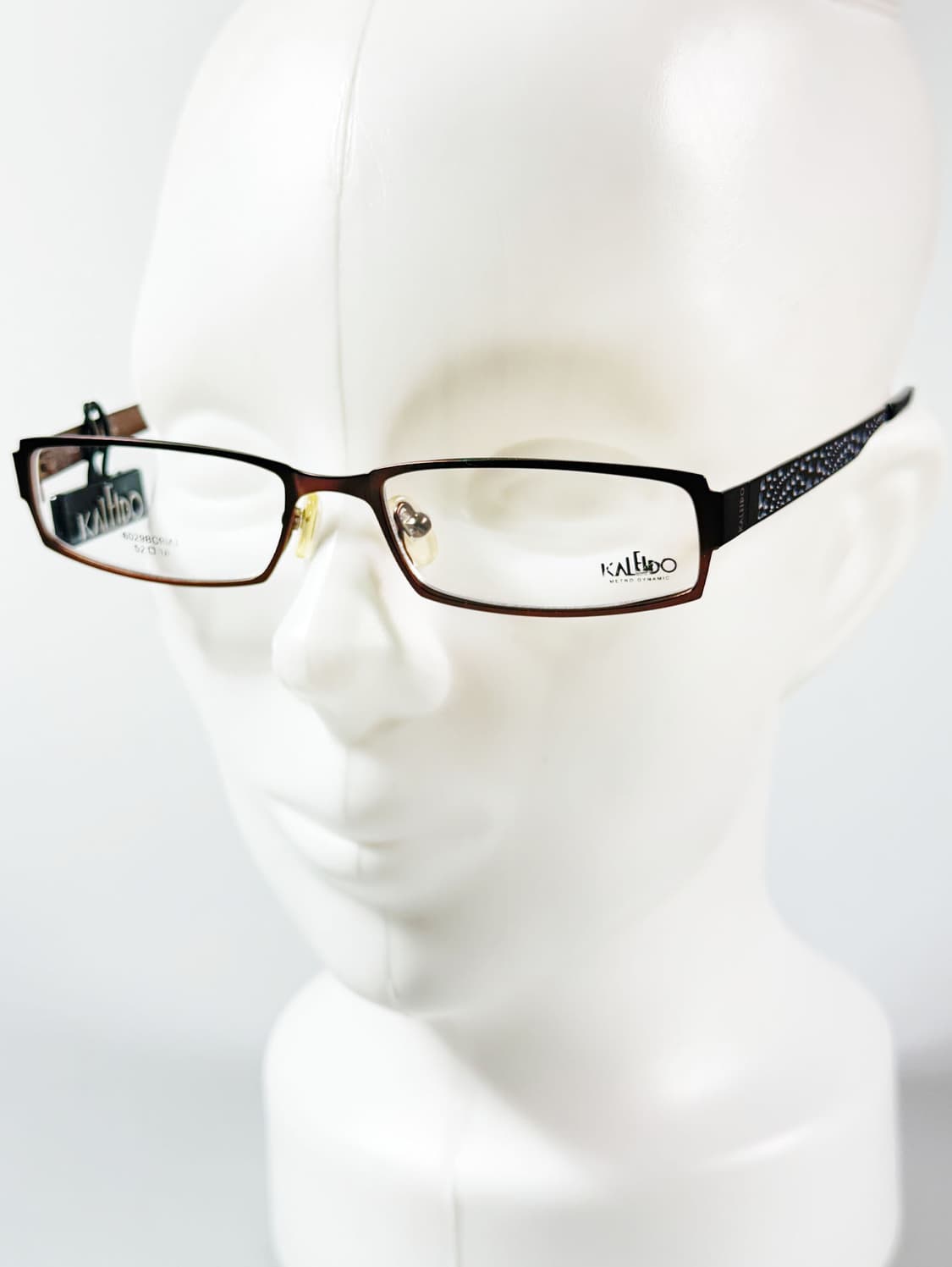 90s KALEIDO 슬림 스퀘어 브라운 메탈 빈티지 안경 상품이미지8