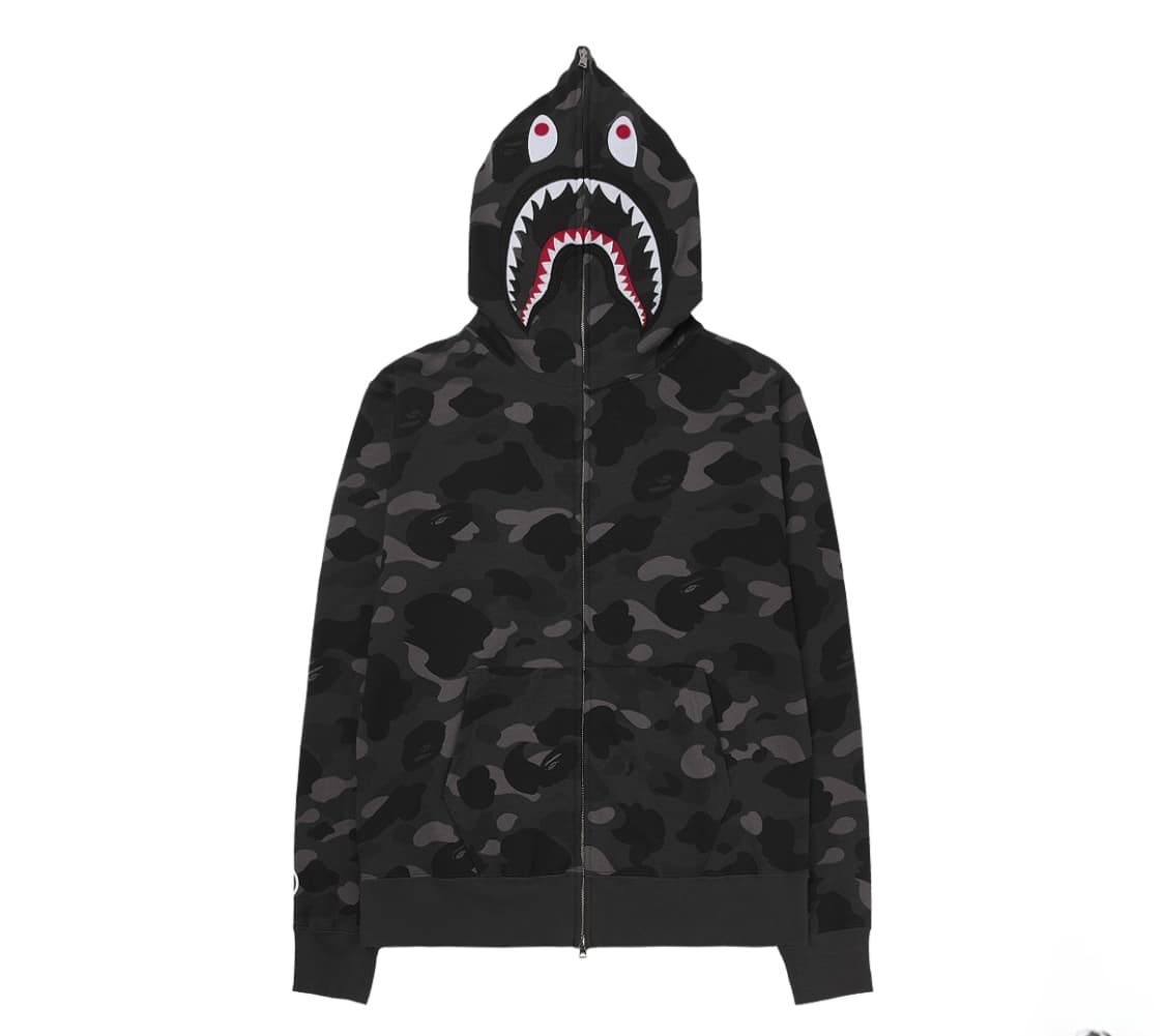 베이프 컬러 카모 샤크 풀 집업 블랙 흑계 상품이미지1