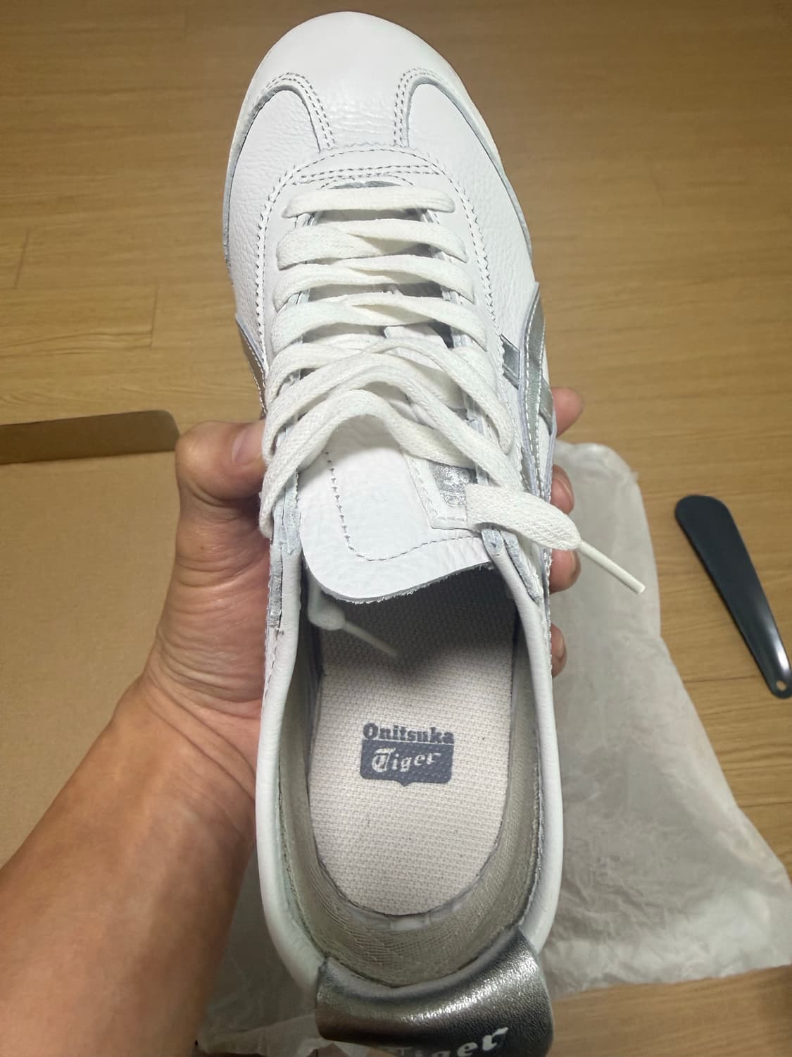 오니츠카타이거 화이트 실버(d508k-0193) 스니커즈(260) 새상품 상품이미지4