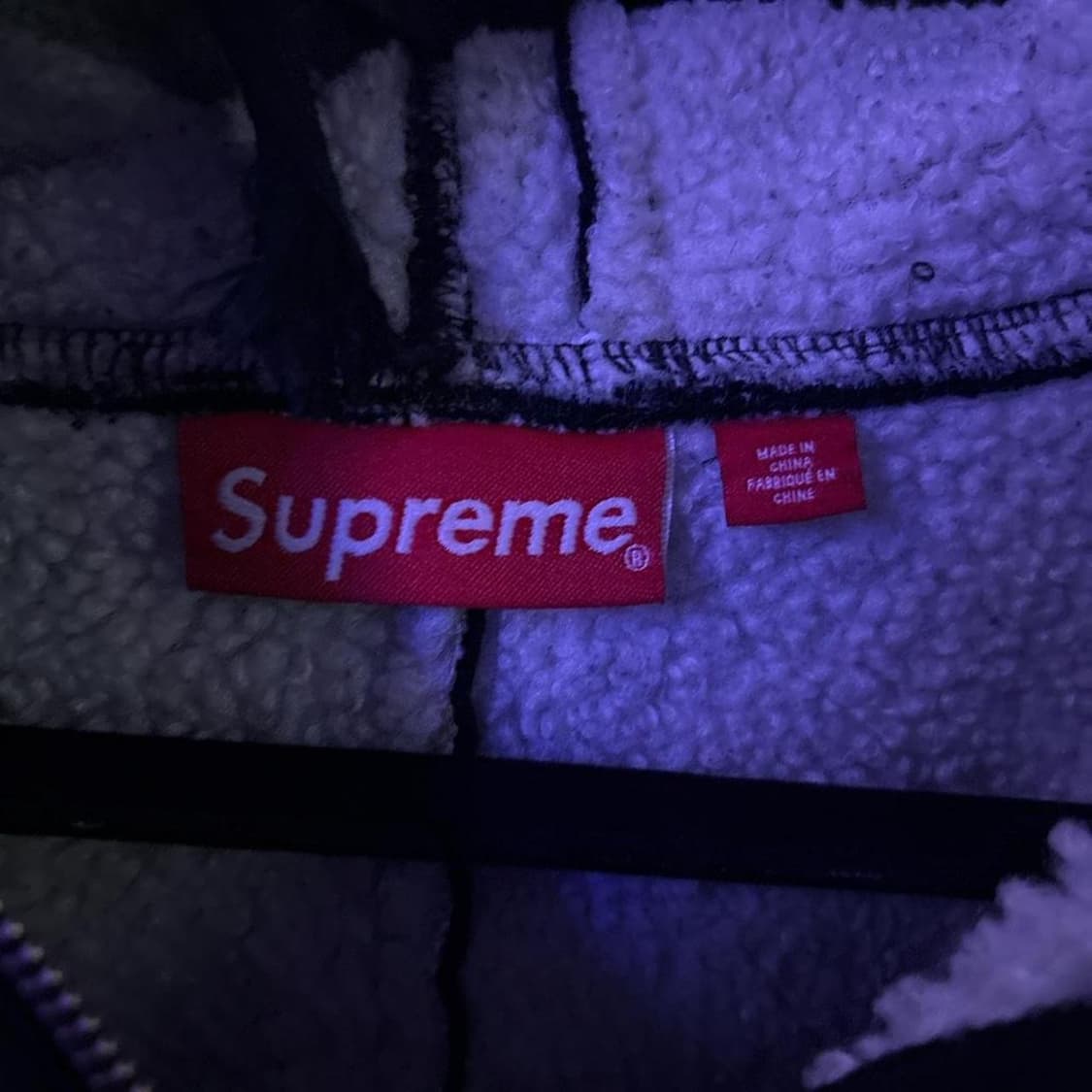 23FW 슈프림 포우 셔링 후드집업 블랙 상품이미지2