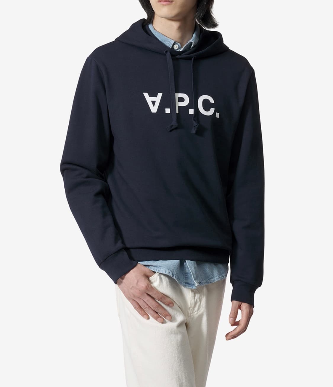 [새상품] 아페쎄 APC 스탠다드핏 후드 티셔츠 다크네이비 L 상품이미지2