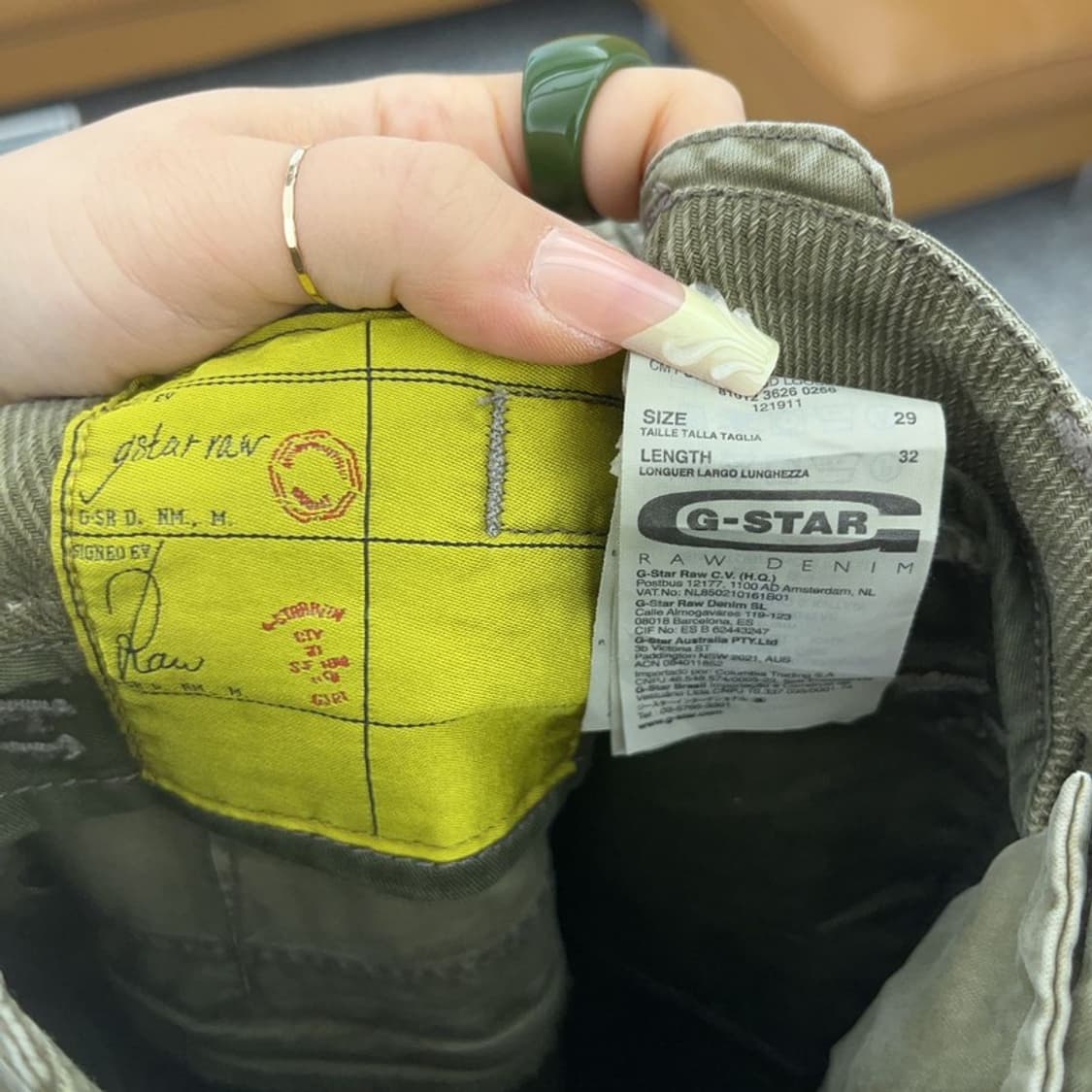 지스타 로우 아메카지 스트릿 말차카키 카고팬츠 29인치 C08076 상품이미지6