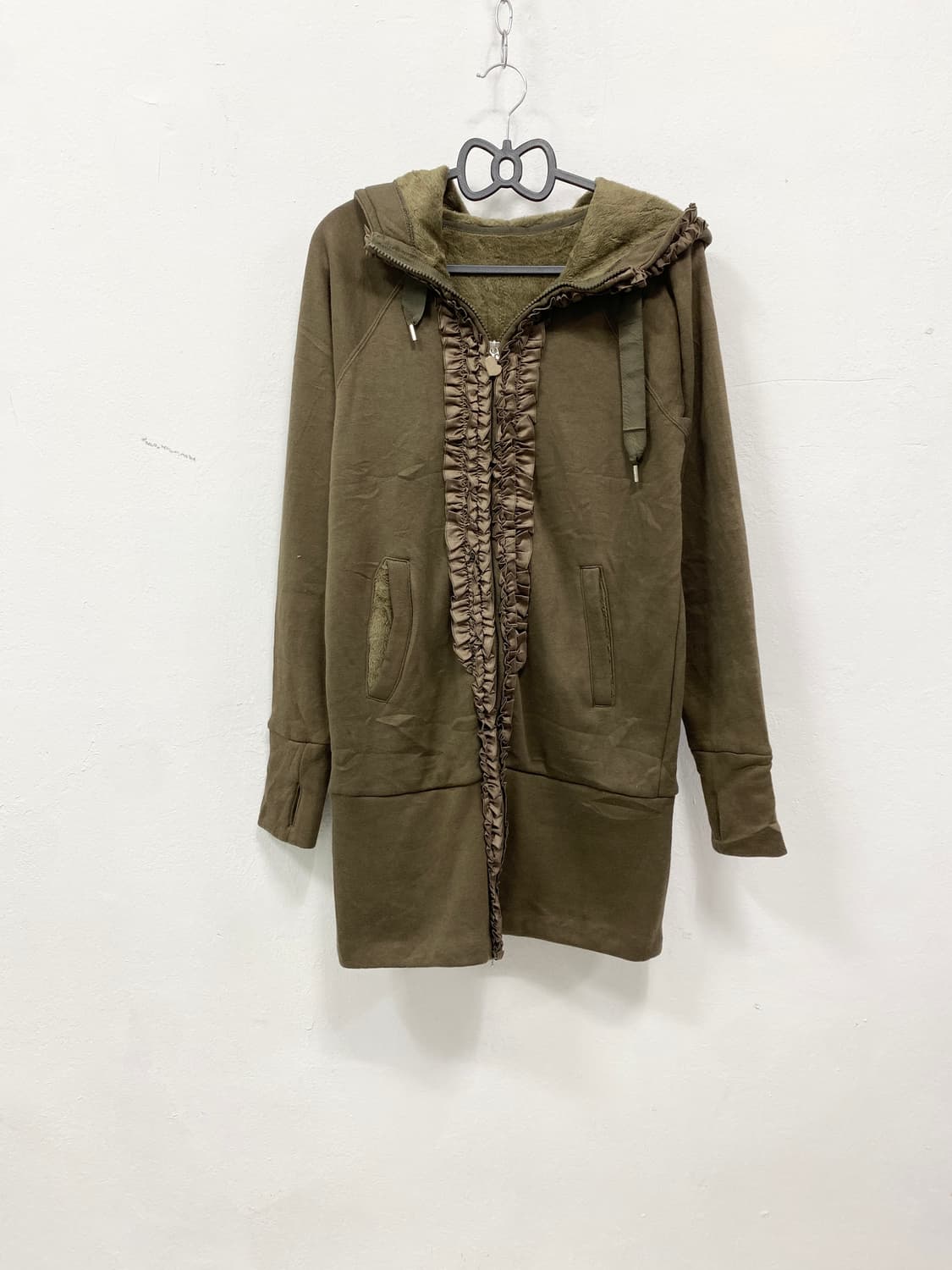 [&LOVE] 말차라떼 맛 레이스 후드집업 원피스 상품이미지4