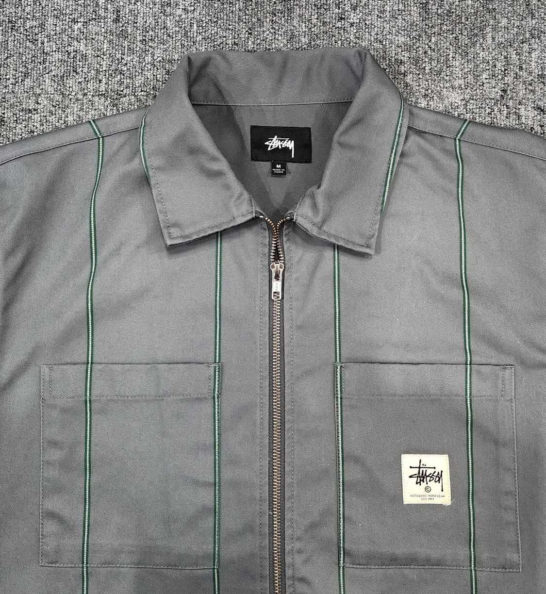 STUSSY 스투시 포켓 워크 집업 자켓 워크 집업 셔츠 M 상품이미지4