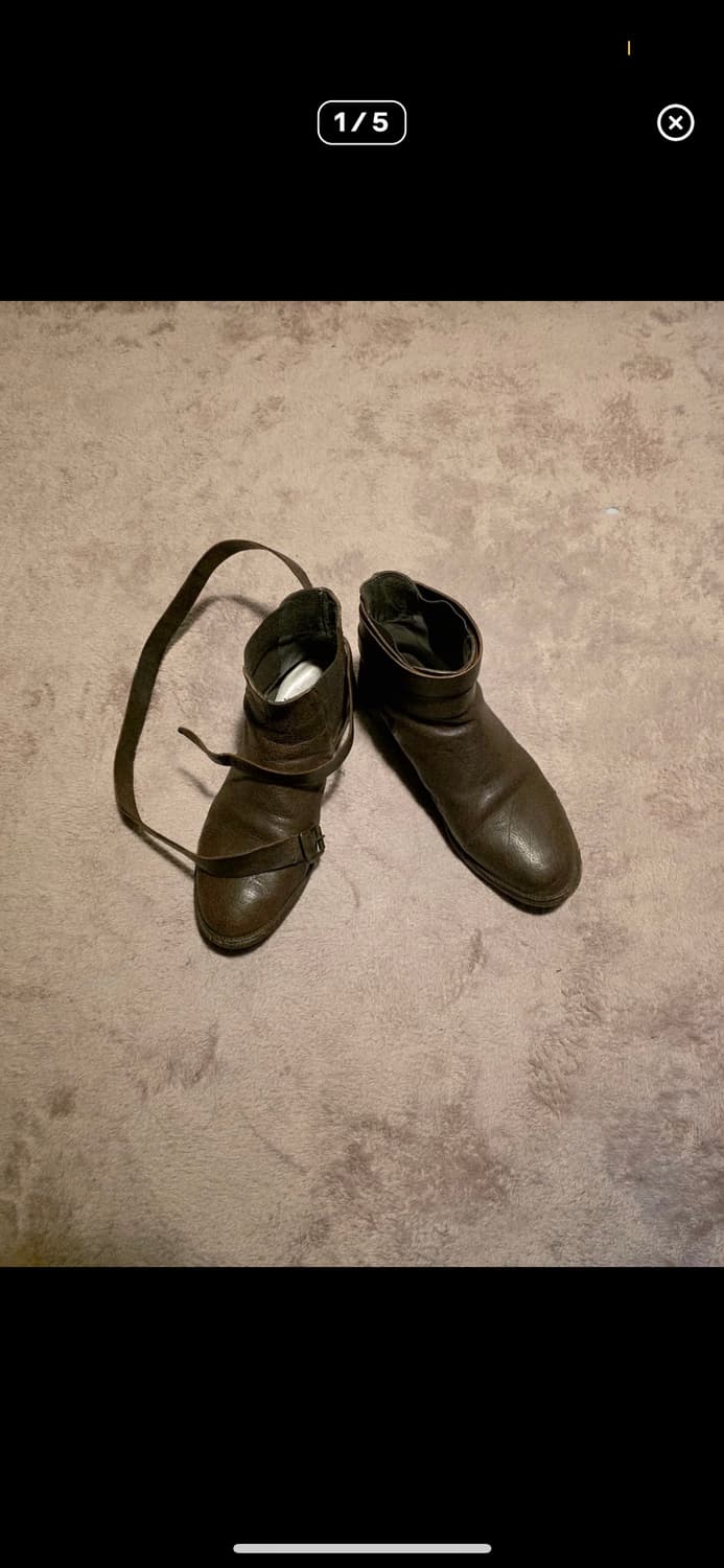 빈티지 브라운 스트랩 레더 부츠 245 상품이미지1