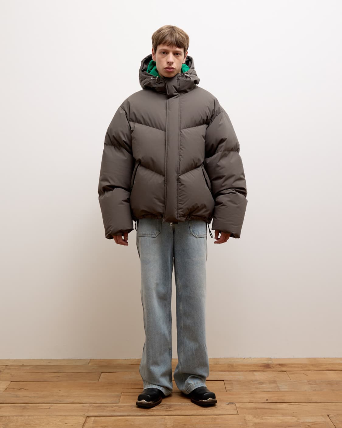 애프터프레이 쉘 후디 푸퍼 다운 그레이 상품이미지1