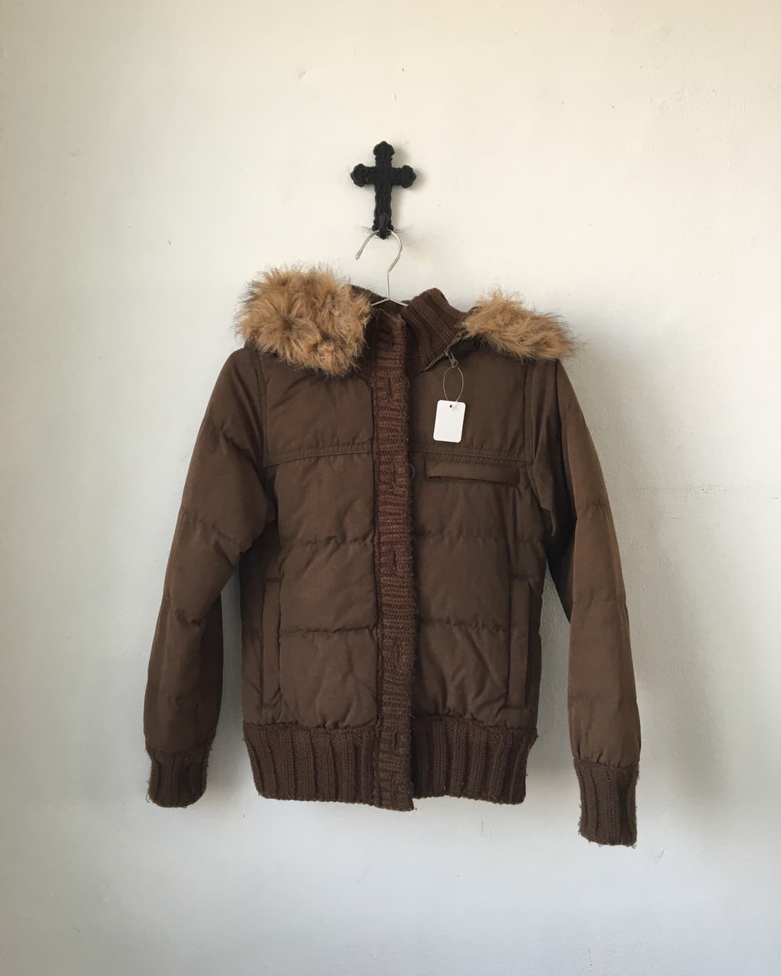 Fake fur hood high neck jackt 상품이미지2