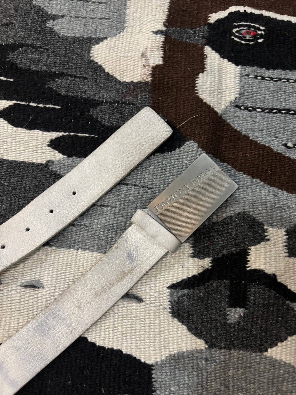 ARMANI EXCHANGE 화이트 레더 벨트 상품이미지3