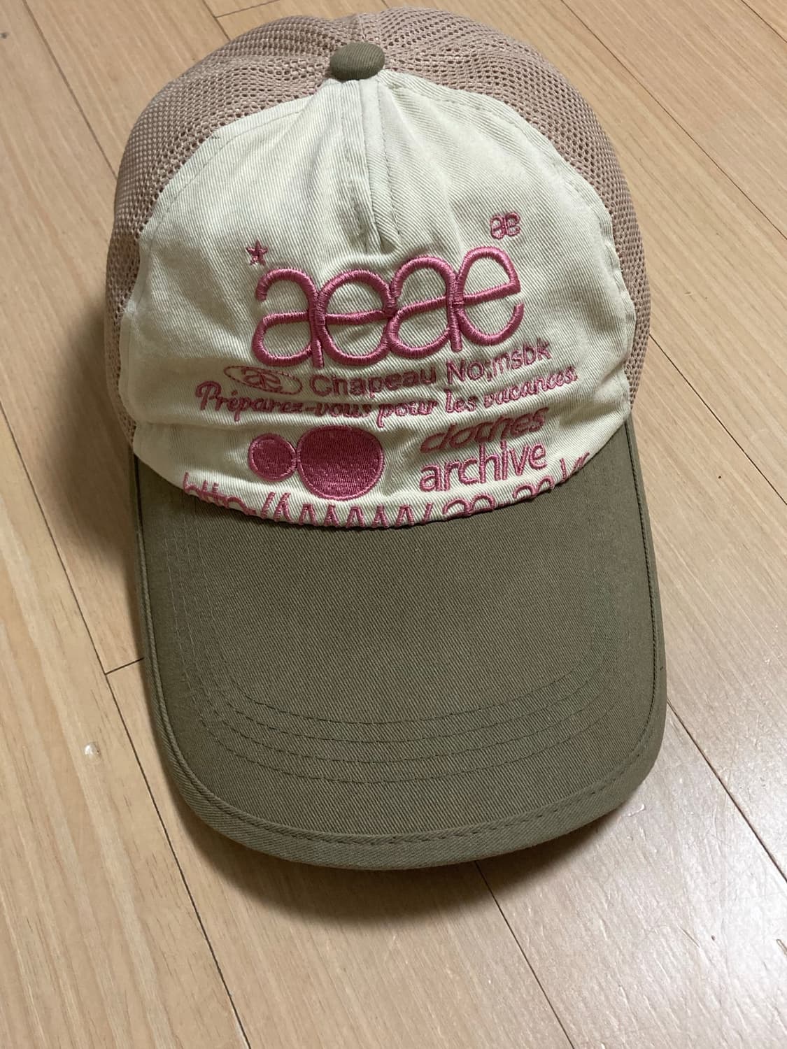 aeae web logo mesh cap 올리브/베이지 상품이미지2