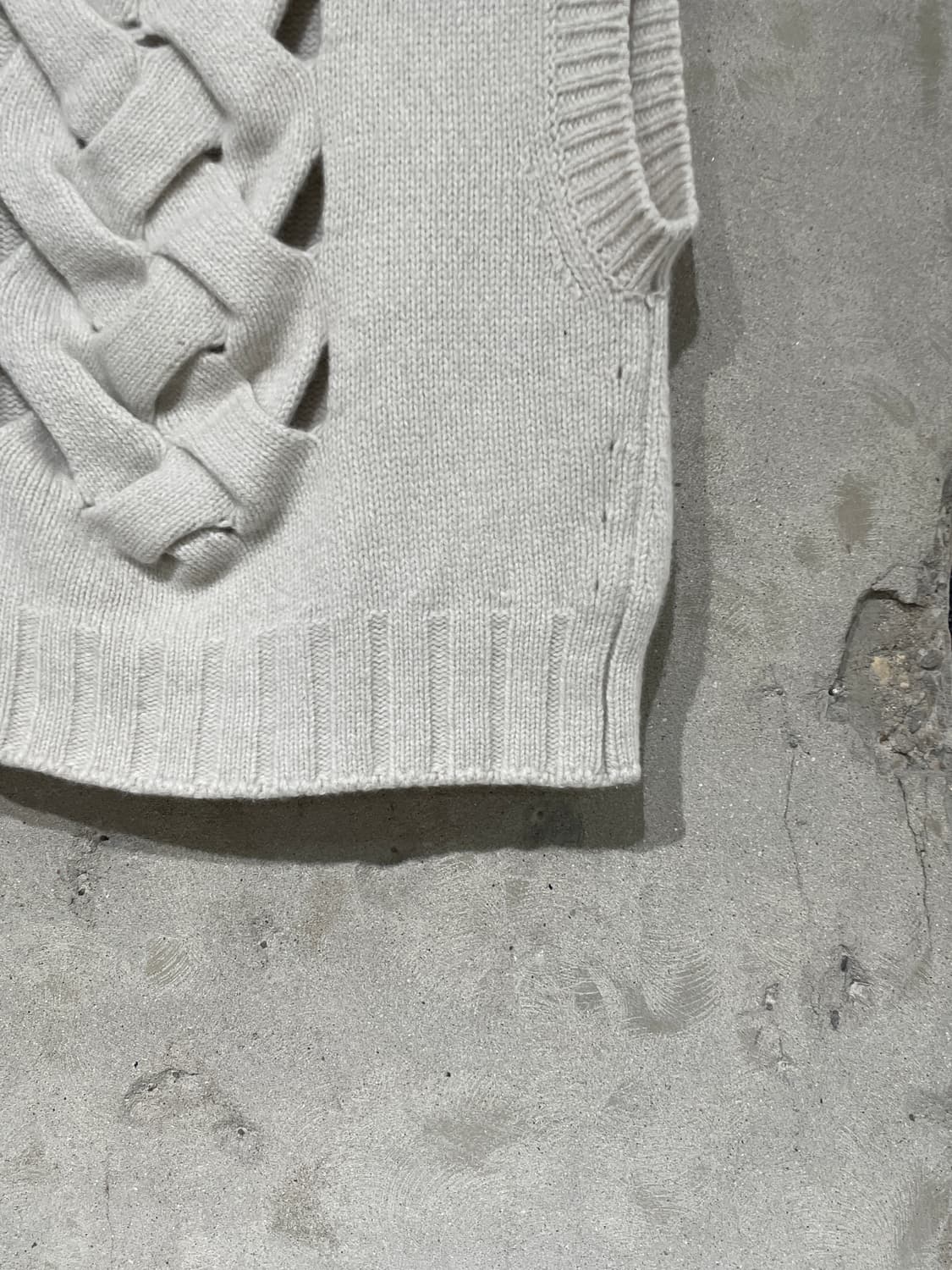 시스템 아이보리 미들 케이블 니트 베스트 상품이미지5