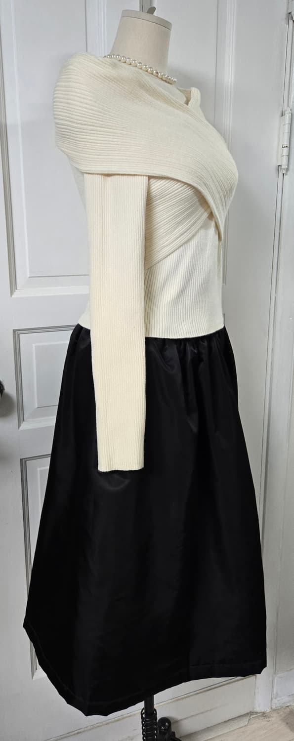 리이 오프숄더니트 더블스탠다드 패딩스커트 상품이미지4