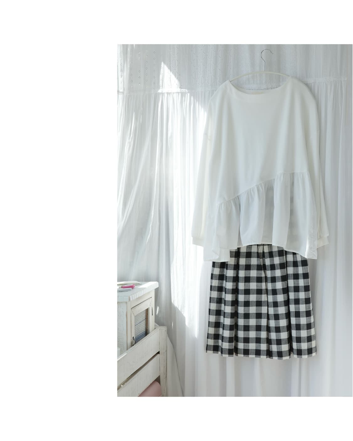 Check pintuck skirt 상품이미지5