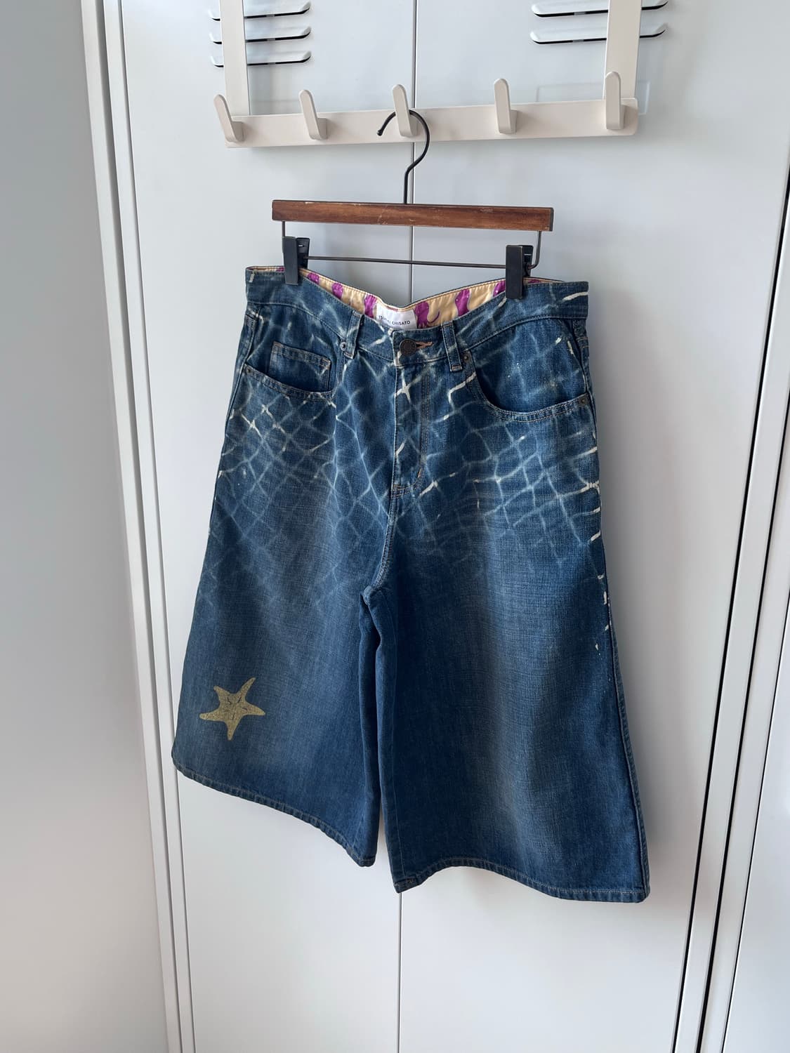 츠모리치사토 Tsumori chisato 별 페인팅 데님 5부 팬츠 상품이미지4