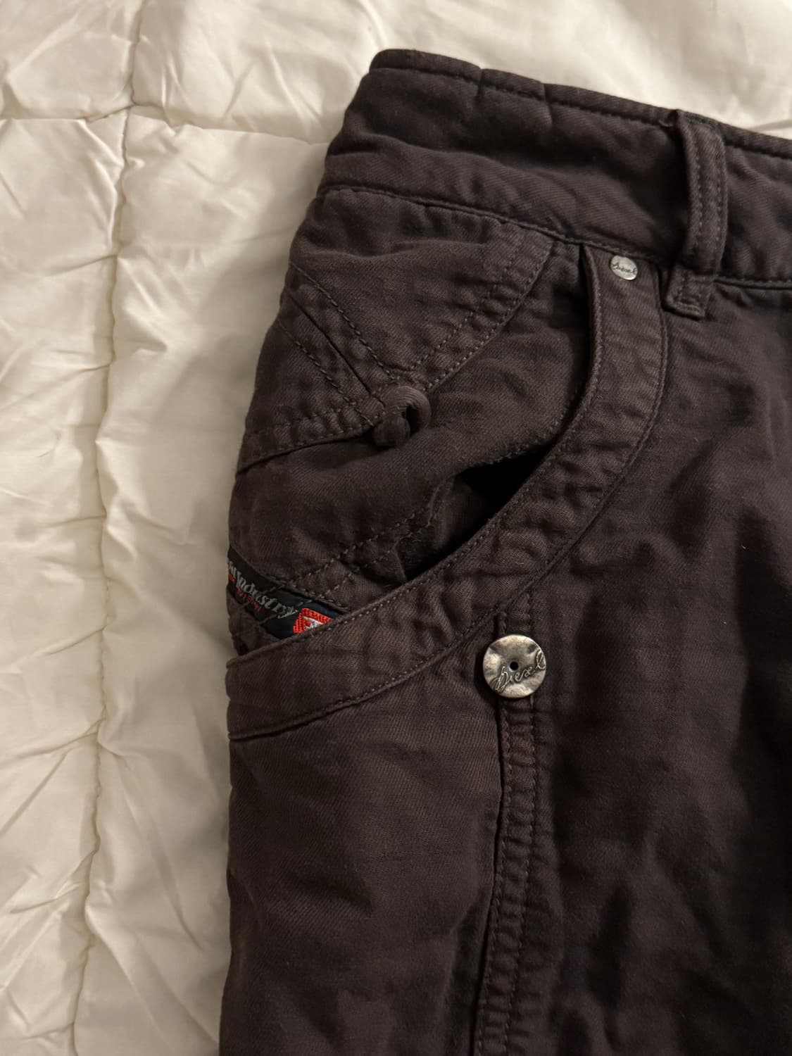 디젤 Y2k 브라운 미니 스커트 상품이미지2