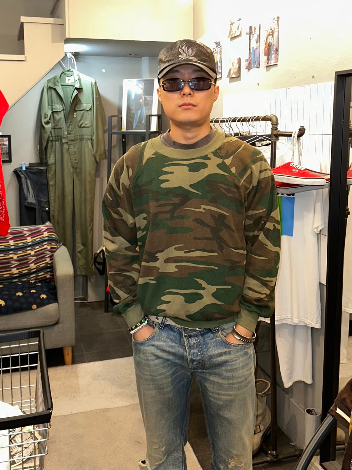 90’s American military camo sweatshirt 상품이미지1