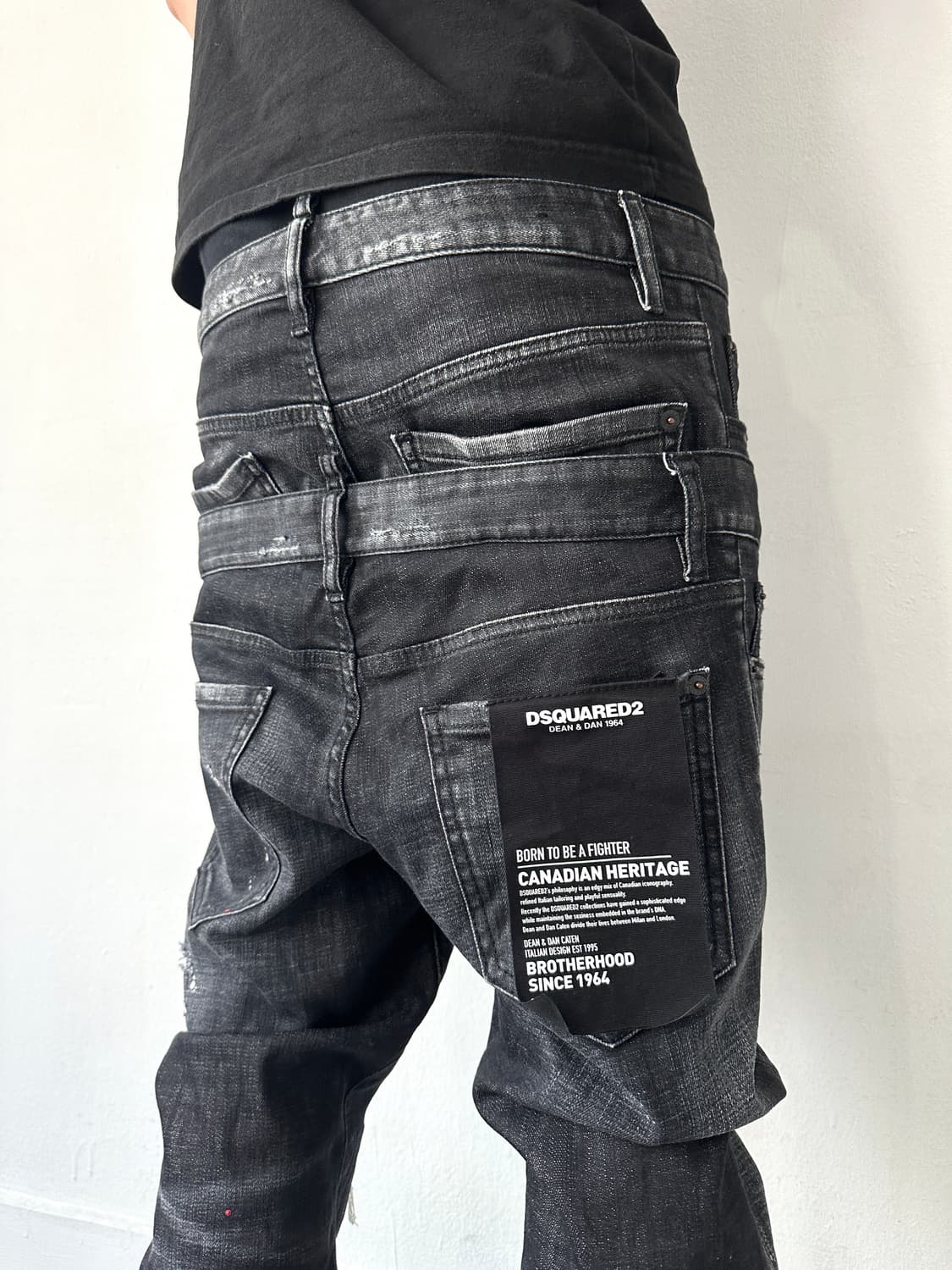 디스퀘어드 아카이브 더블 레이어드 새깅 슬림진 상품이미지1