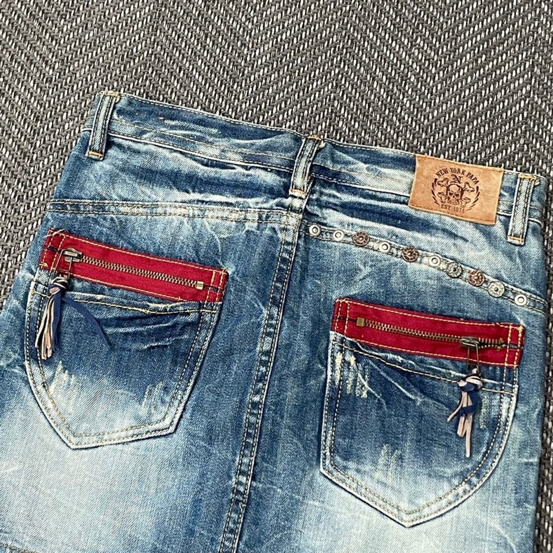 워싱 데님 미니 스커트 v0146 상품이미지5