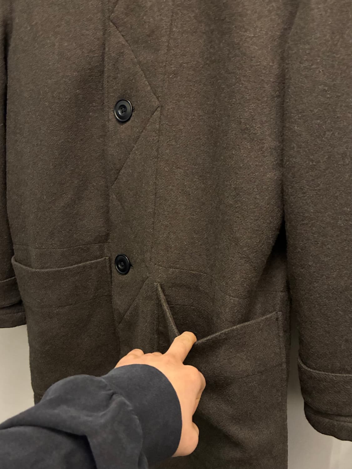 (M/100)JPN 유니클로 x 르메르 울 블렌드 후드 코트 올리브 상품이미지7