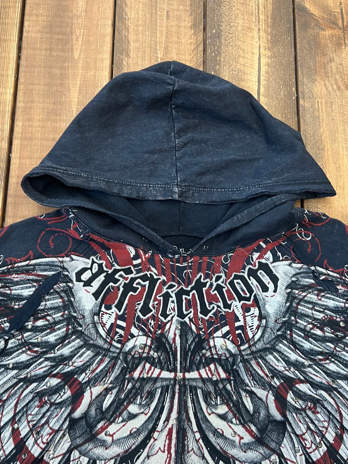 Affliction 블랙 펑크 후드티 상품이미지7