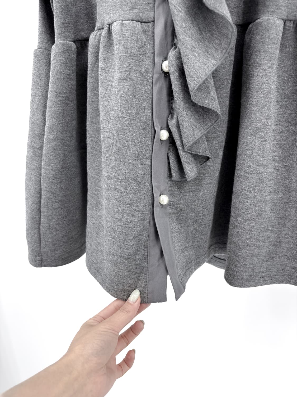 빈티지 프릴 슬리브 반팔 블라우스 상품이미지5