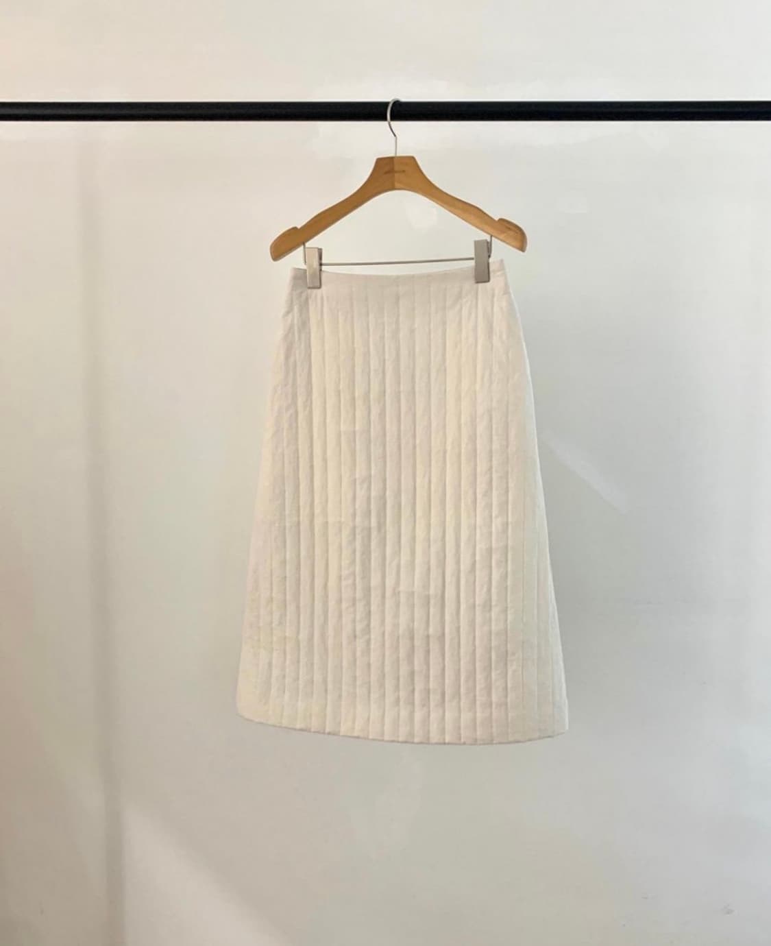 브런치 패딩 퀄팅 롱 스커트 아이보리 S 상품이미지6