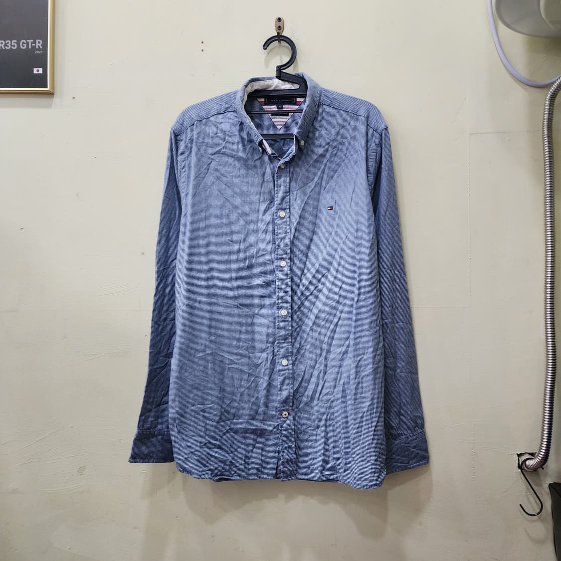 [XL] 타미힐피거 코튼 캐시미어 셔츠 (블루) 상품이미지1
