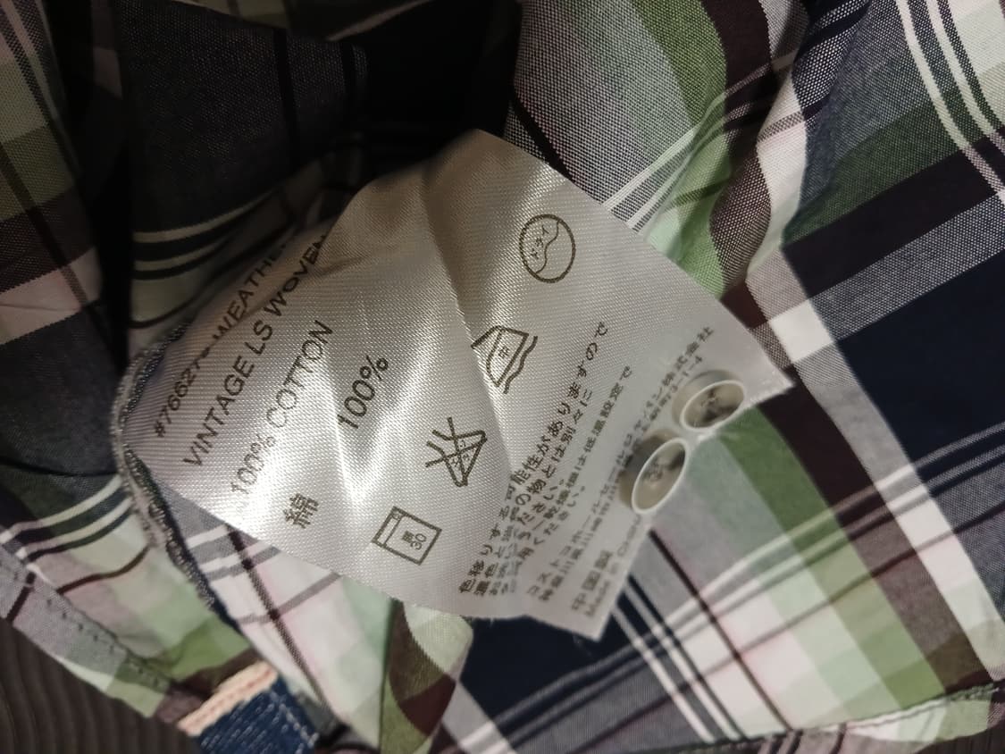 웨더 프루프 빈티지 그린 체크 셔츠 상품이미지5