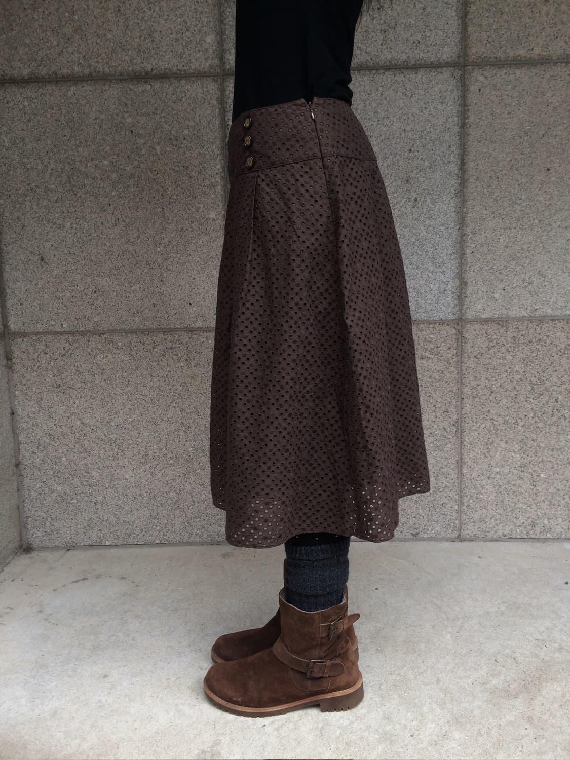 펀칭 도트 플레어 스커트 상품이미지2