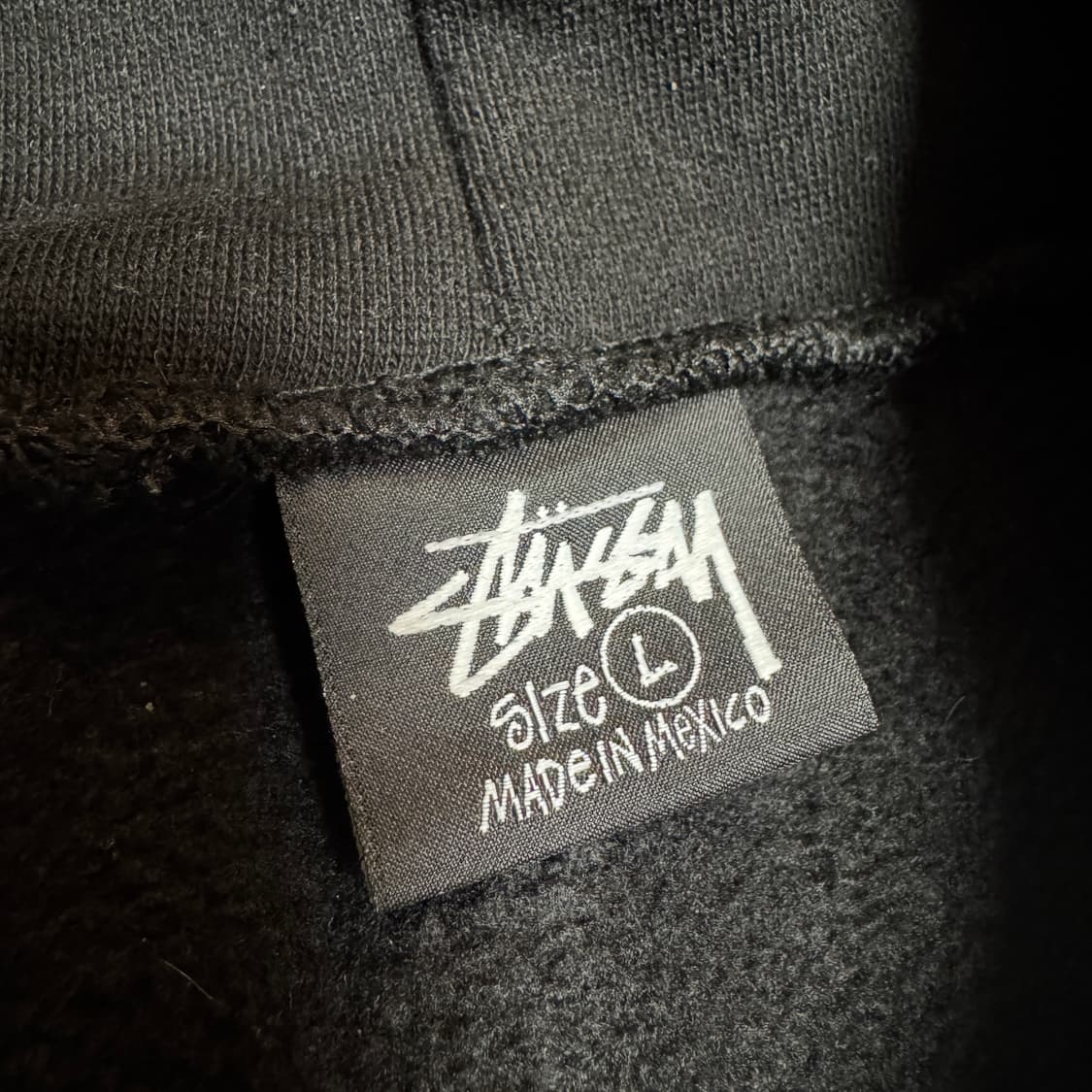 스투시 본앤레이즈드 로고 후드 집업 블랙 상품이미지6