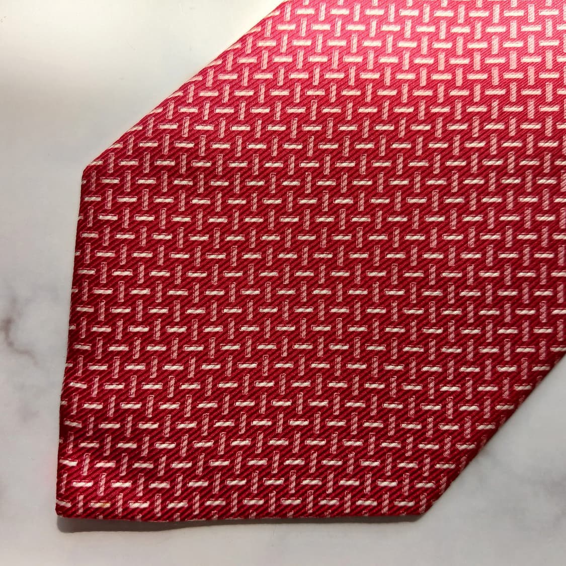 캘빈클라인 실크 레드 패턴 넥타이 10cm A+~A등급 E917 상품이미지6