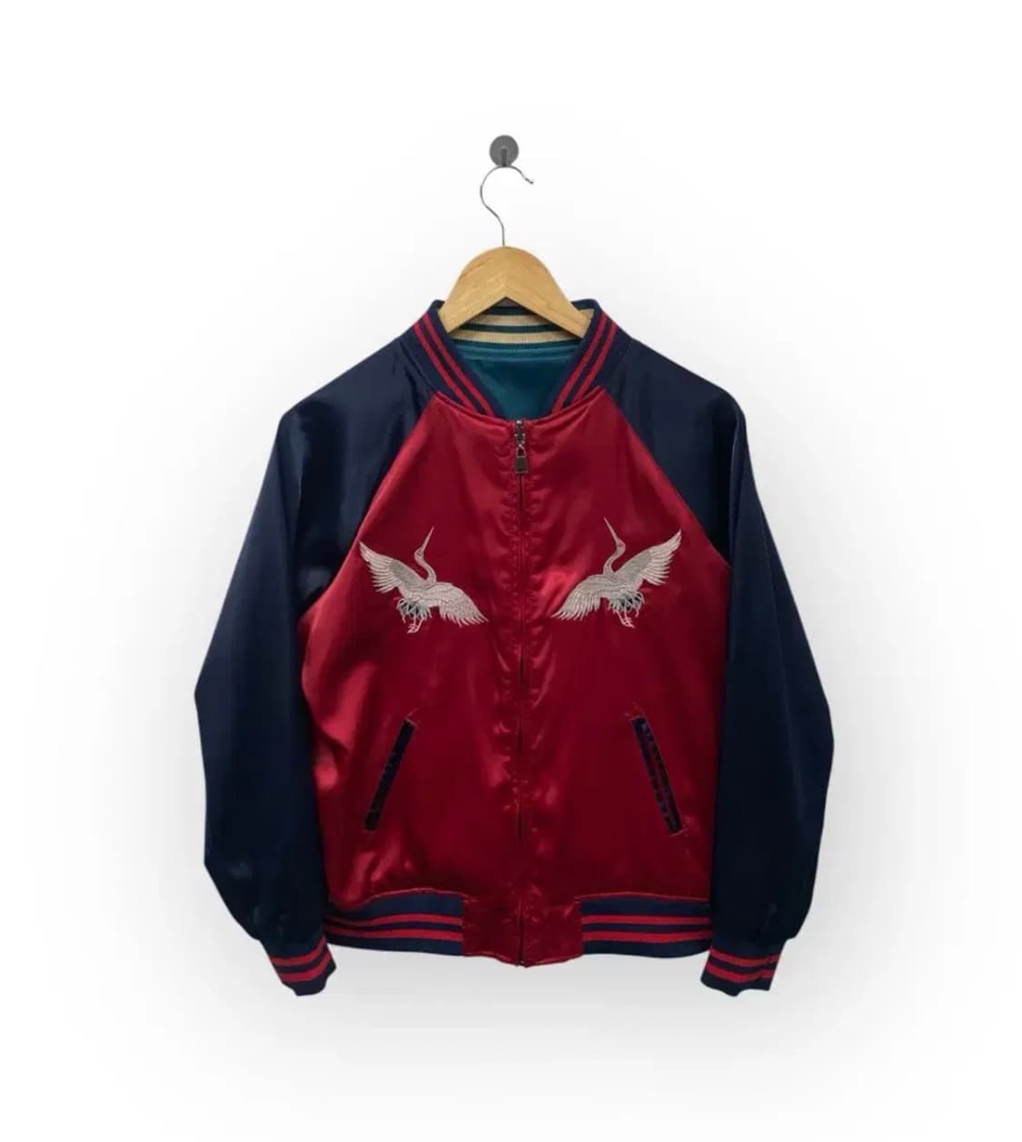 자라 ZARA 리버시블 빈티지 스카쟌 봄버점퍼 M 상품이미지3