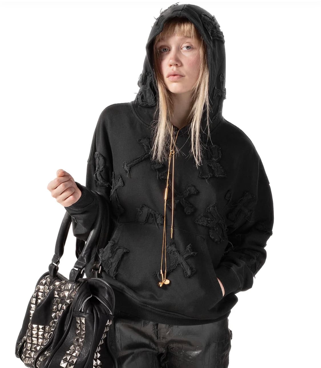 레이서 월드와이드 블랙 패치 후디 xl사이즈 상품이미지2