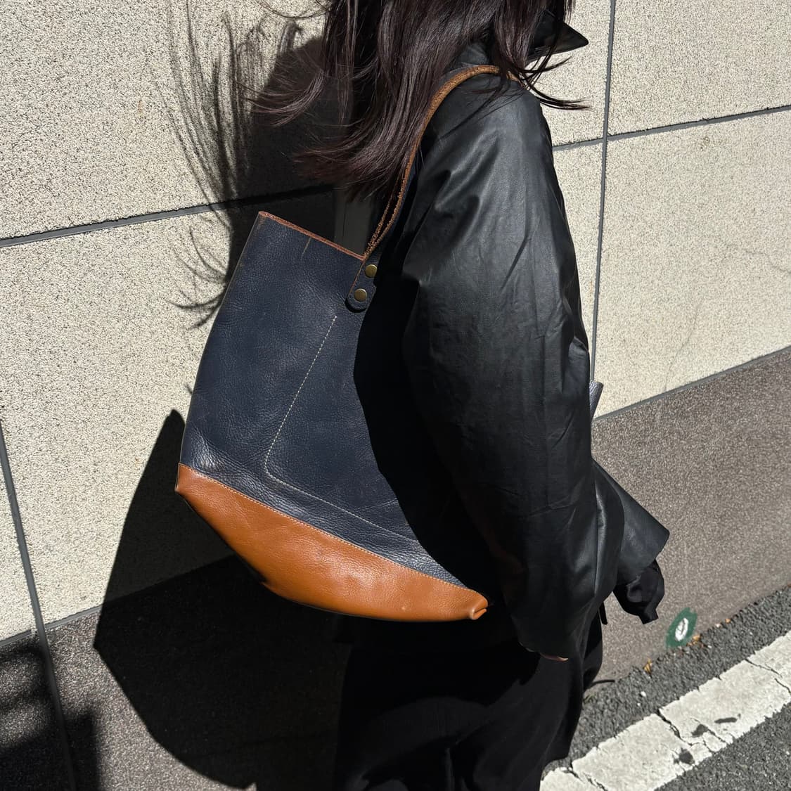 vtg cowhide tone tote bag 상품이미지1