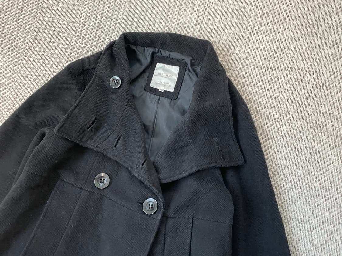 빈티지 더블 버튼 하이넥 피코트  J03669 상품이미지4